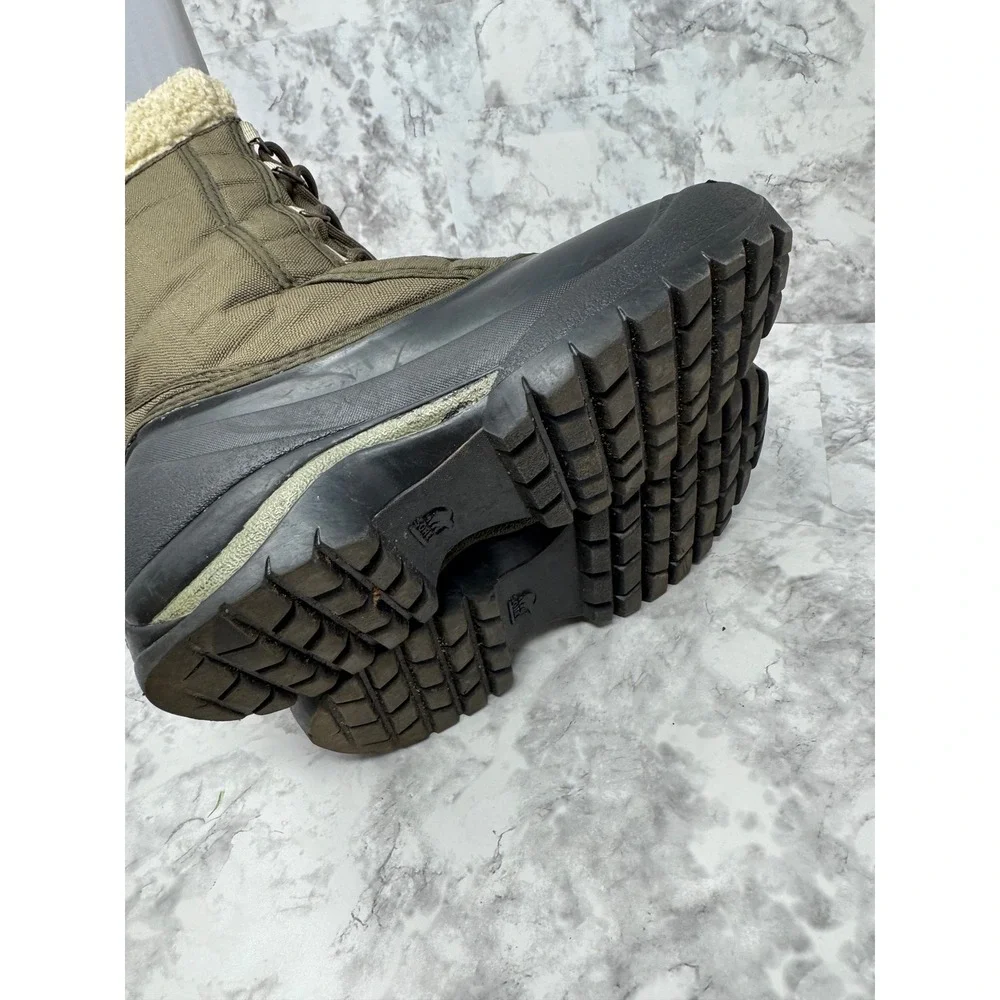 Sorel Cumberland waterproof 8.5 Winter Boots Olive Green Thinsulate Snow NL1436